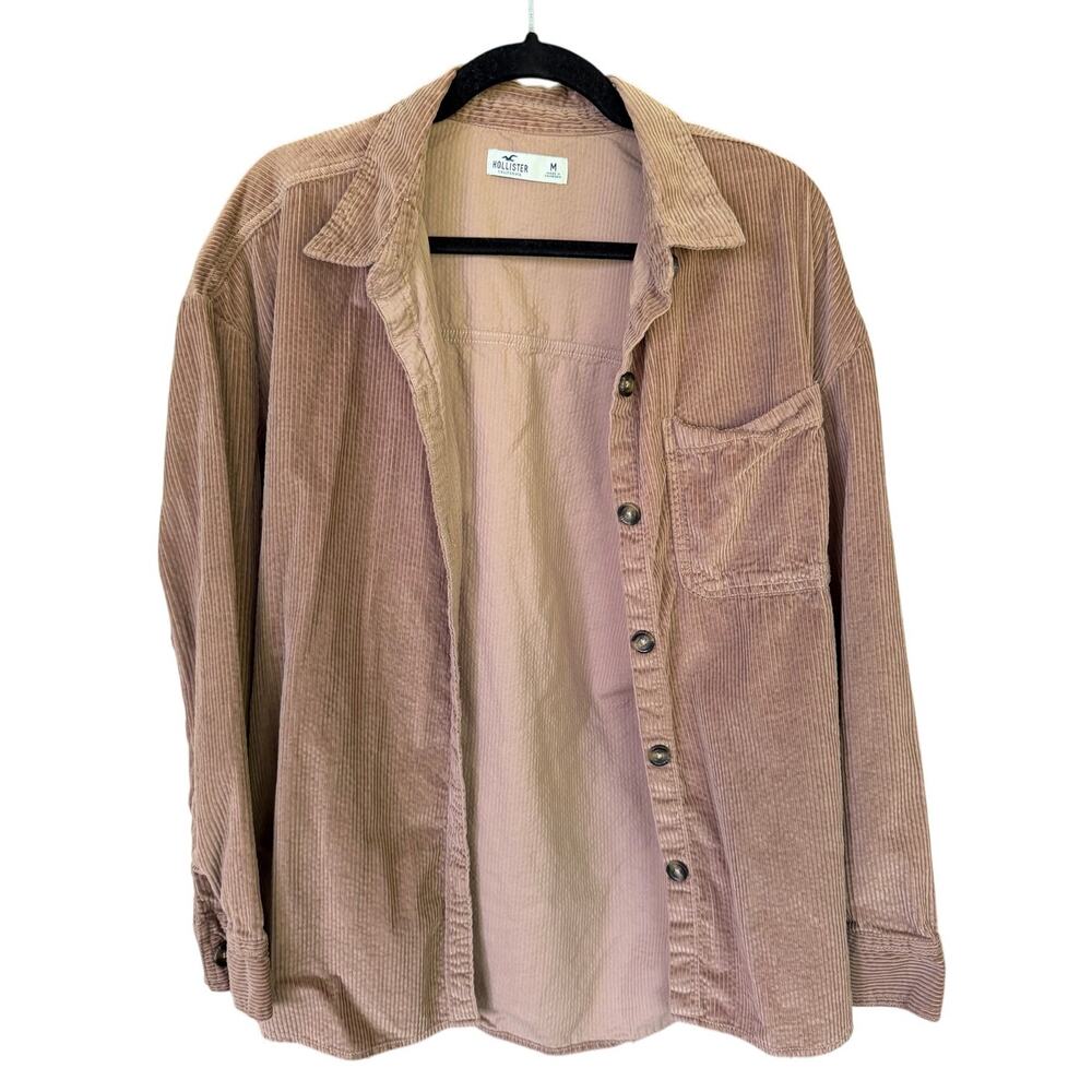 Hollister Corduroy Shacket Shirt Jacket Brown Camel Medium Oversized Fall